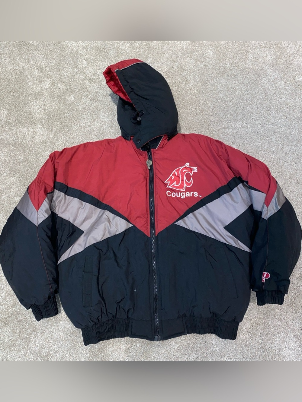 Vintage Pro Player Washington State Cougars Puffer Jacket By Daniel Young Sz XL